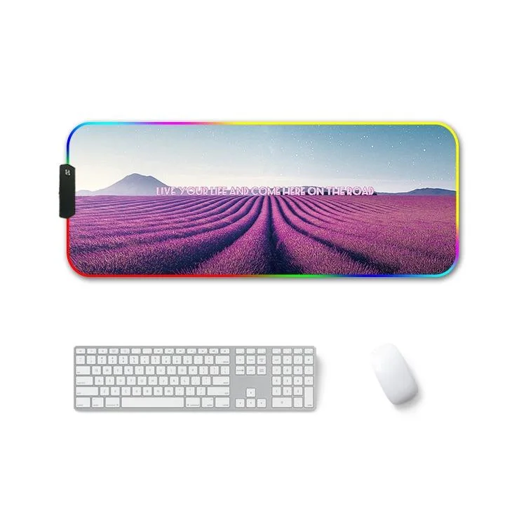 Rgb Non Slip Mouse Pad With Thermal Transfer - Lavender