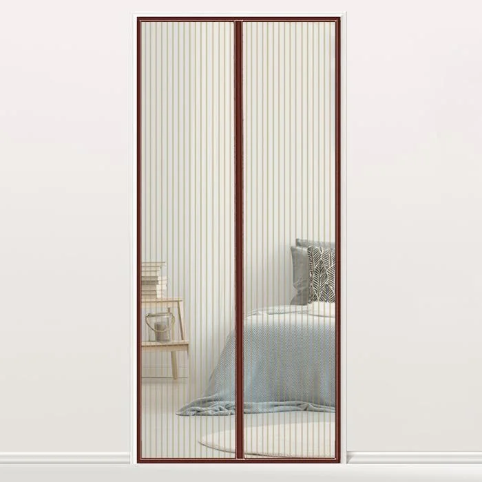 190x100cm Magnetic Mosquito-proof Screen Door Curtain - Magic Mesh - Coffee