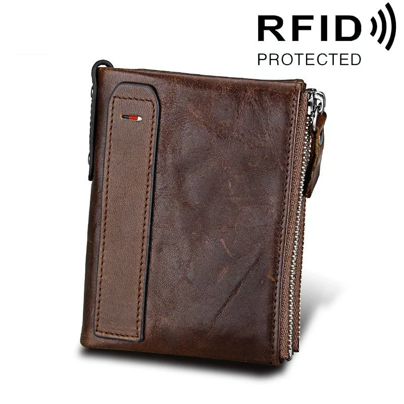 Men Leather Rfid Blocking Card Holder Wallet - 12.1x9.4x2.7cm - Ccb1085C