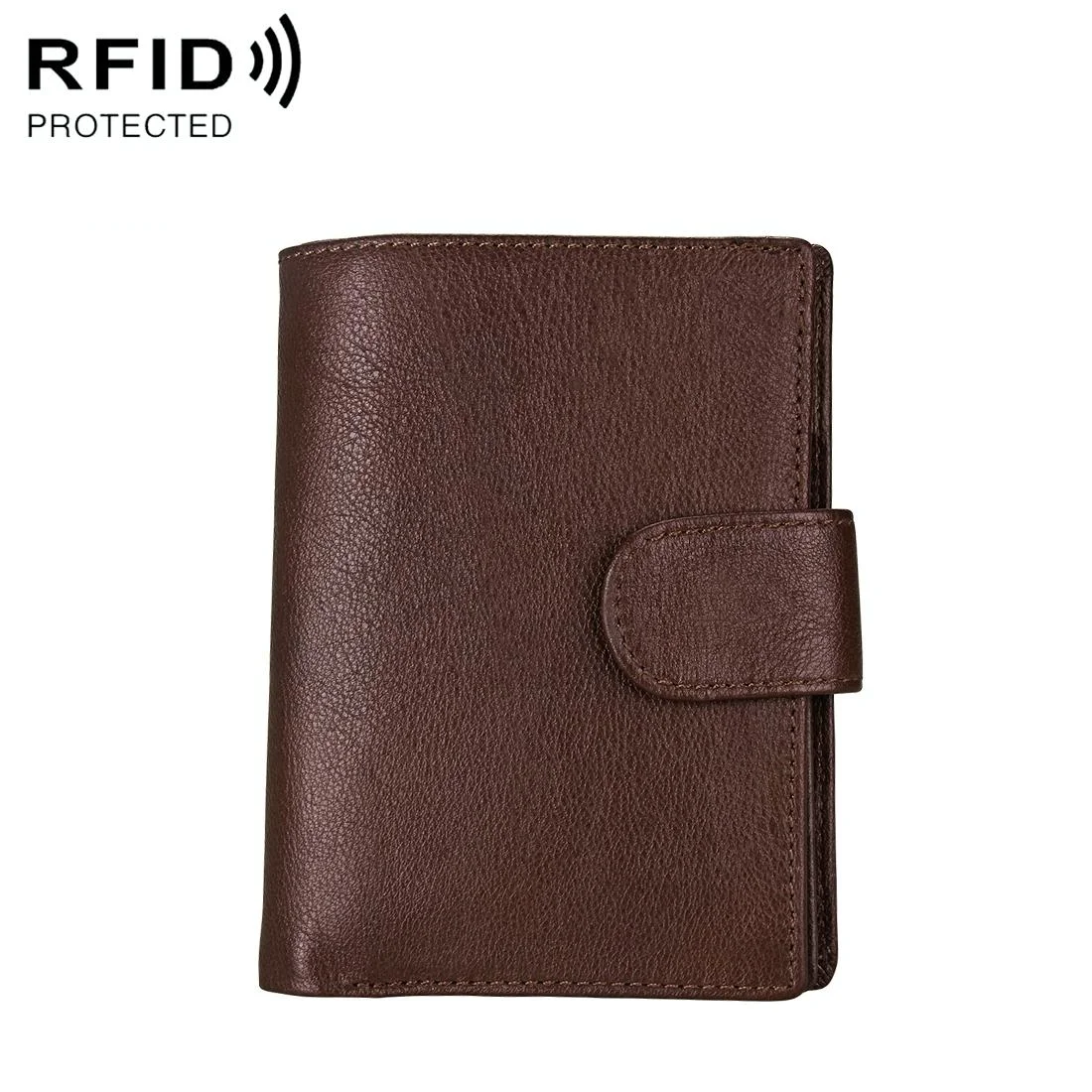 Men Rfid Leather Passport Wallet - Compact & Secure - Coffee