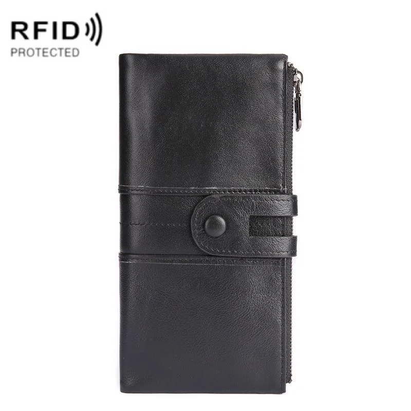 Women Leather Rfid Wallet - Sleek & Secure - Black