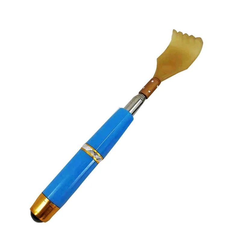 Retractable Back Scratcher With Magnetic Tickler - Blue