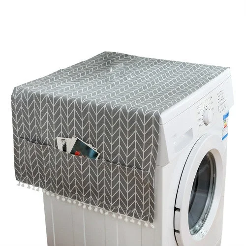 Kitchen Refrigerator and Washing Machine Dustproof Cover - 55x130cm - Gray Arrow