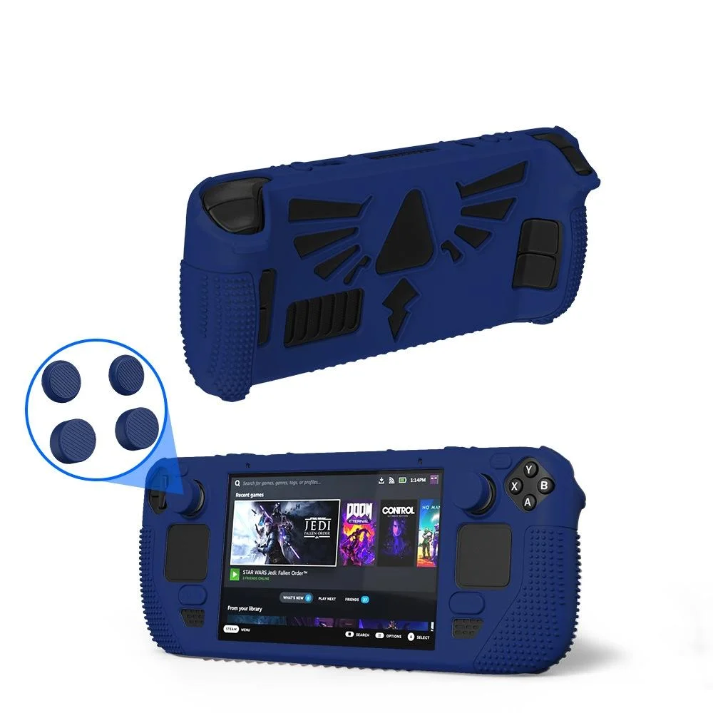 Silicone Protective Case with Holder for Steam Deck v V4-1 Pocket Consoles - Blue