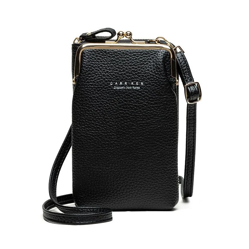 Stylish Pebbled Shoulder Bag For Women - Black