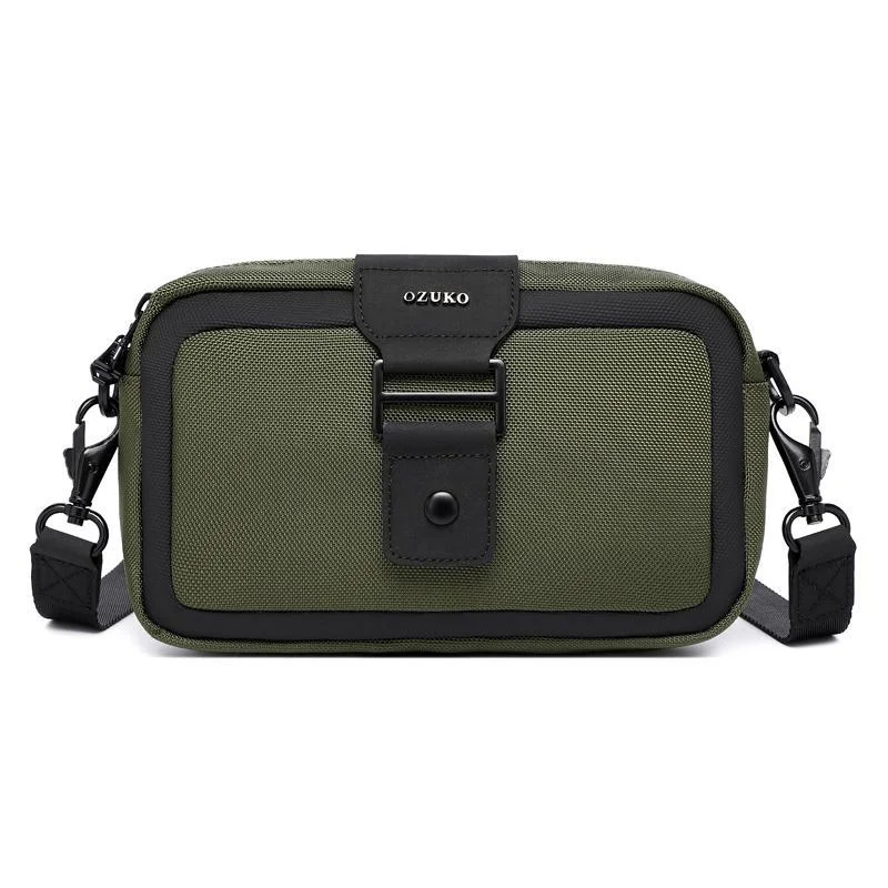 Waterproof Mini Crossbody Bag For Men Oxford Cloth Design - Green