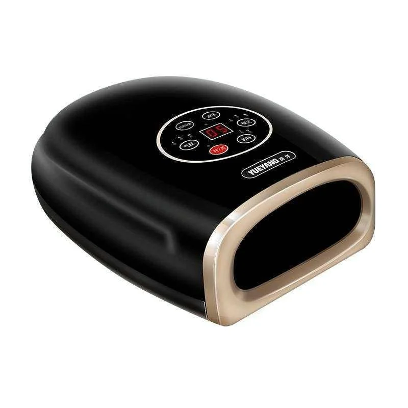 Hand Finger Joint Massager Wrist Palm Physiotherapy Mouse Meridian Acupoint Charging Amber Gold - Pearl Black