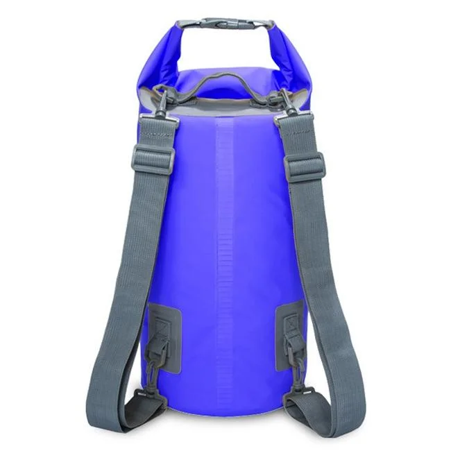 Waterproof Dual Shoulder Strap Dry Bag 50L Capacity - Dark Blue