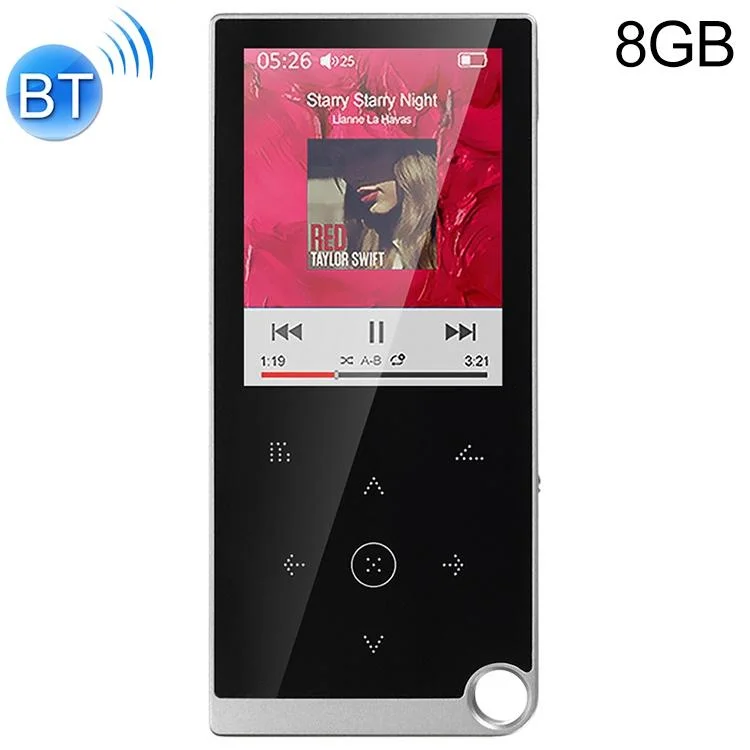 2.4 Inch Touch Mp4 / Mp3 Player 8Gb Memory Bluetooth E Book Alarm Timer - Silver Grey