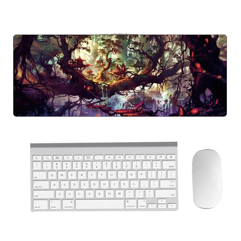 Fantasy Pattern Mouse Pad 300 X 800 X 5Mm Hand Painted - 4 Tree Scenery