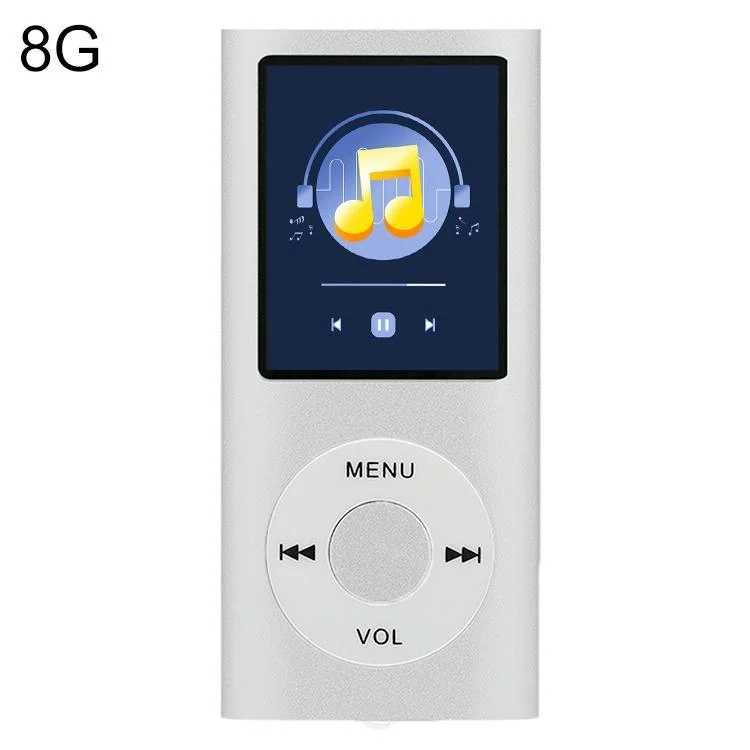 1.8 Inch Metal Mp4 Player + 16G Tf Card + Earphone + Cable - Silver - With 8G Tf Card+Earphone+Cable