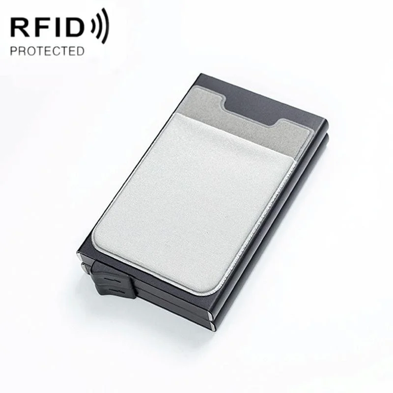 Rfid-blocking Coin Card Holder - Anti-degaussing - Black Silver