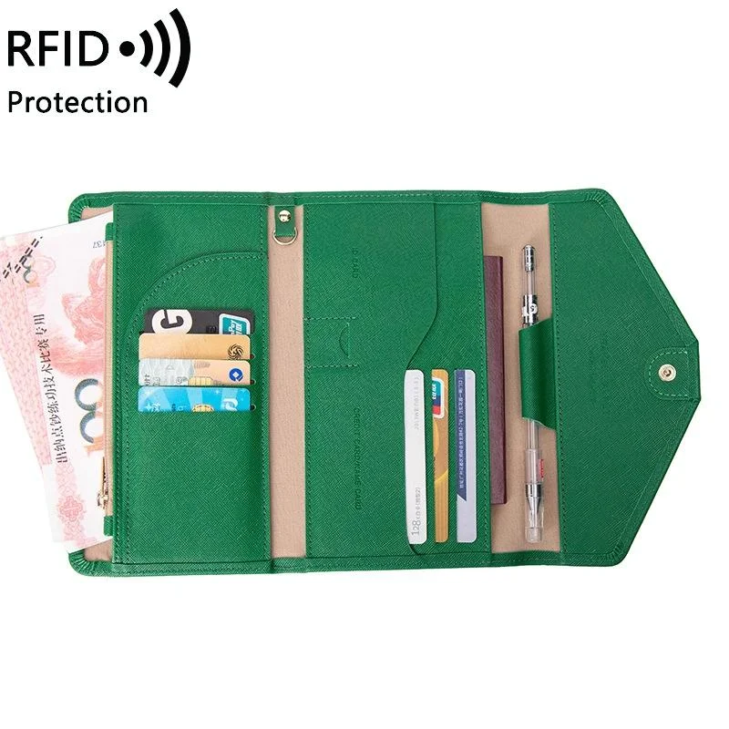 Rfid-blocking Passport & Card Bag - Secure & Compact - Dark Green