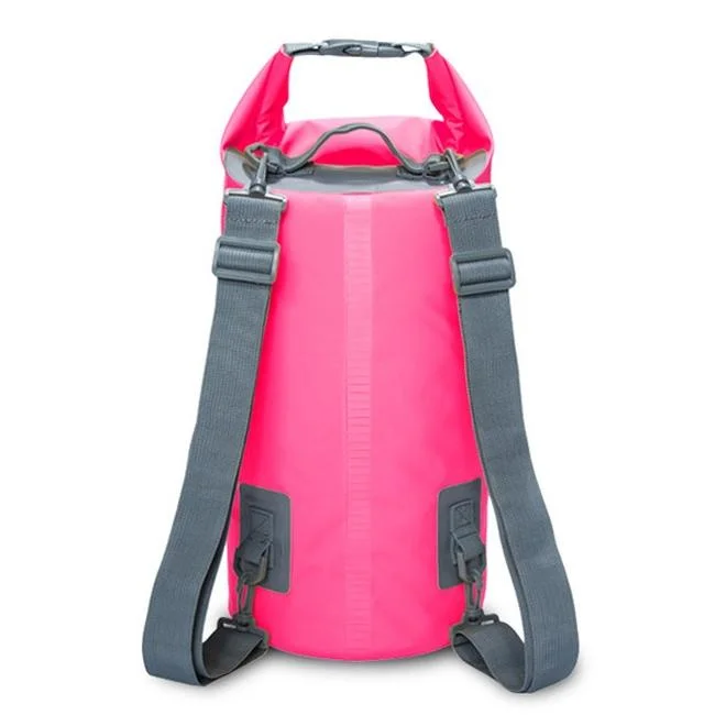 Waterproof Dual Shoulder Strap Dry Bag 50L Capacity - Pink