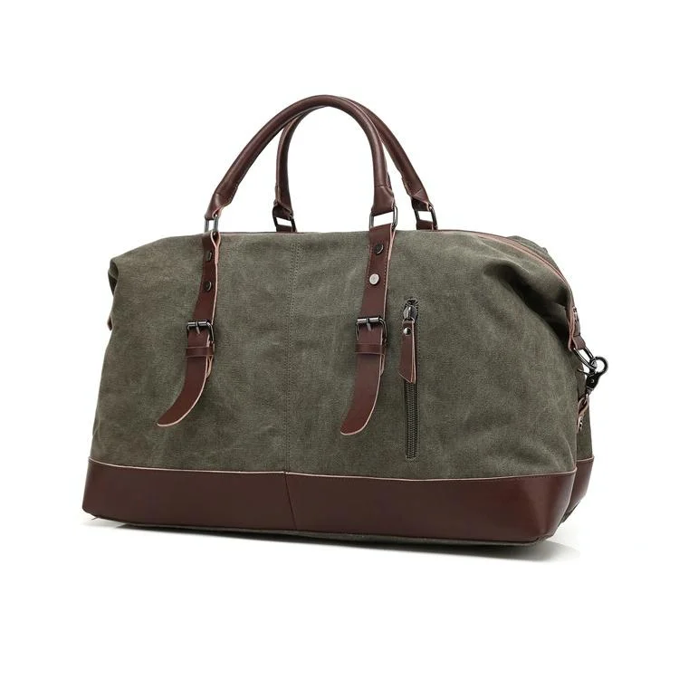 Portable Casual Canvas Travel Handbag Baggage Shoulder Crossby Bag Army Green - Ccb2236Ag