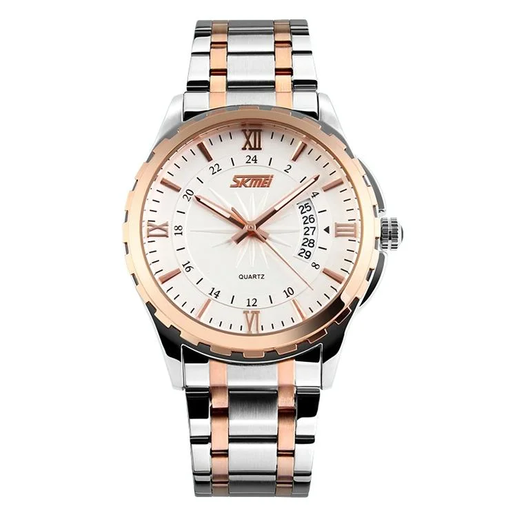 Waterproof Multifunctional Quartz Wrist Watch - Fashionable and Business-ready - Rose Gold