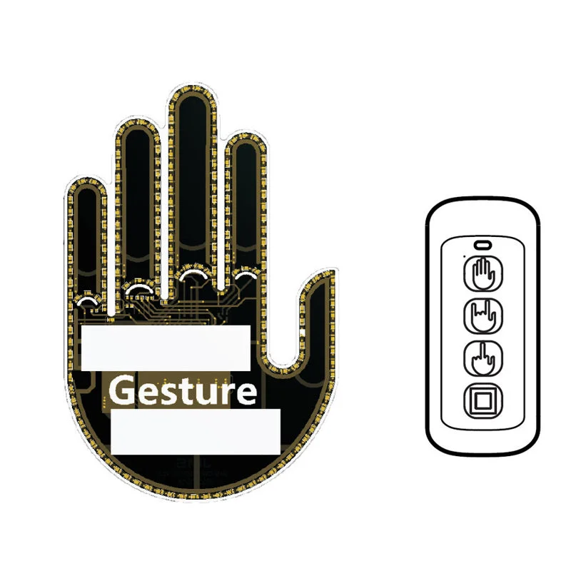 Vibe Geeks Finger Gesture Vehicle Light for Road Hand Signal with Remote Control- Battery Operated - Women