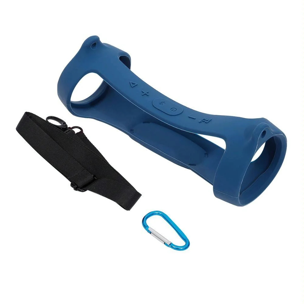 Jbl Charge 4 Speaker Cover with Strap & Carabiner - Portable Silicone Protection - Navy Blue