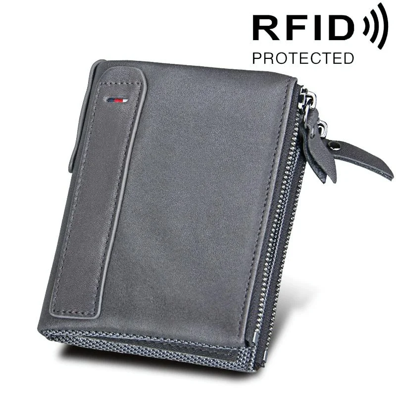 Men Leather Rfid Blocking Card Holder Wallet - 12.1x9.4x2.7cm - Ccb1085H