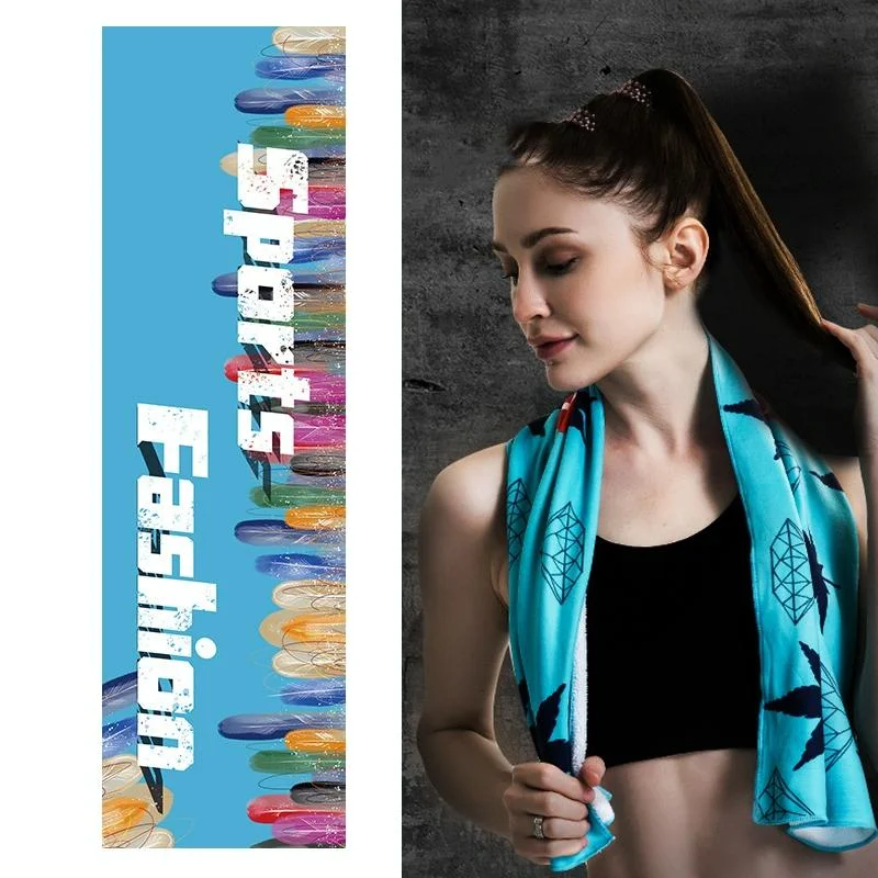 Quick Drying Cooling Towel For Outdoor Sports 100 X 30Cm - Blue Feather