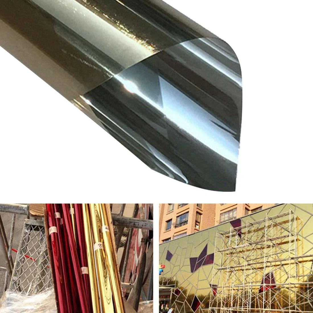 60cm x 1m Uv Reflective Privacy Window Film - one Way Decorative Sticker - Gold