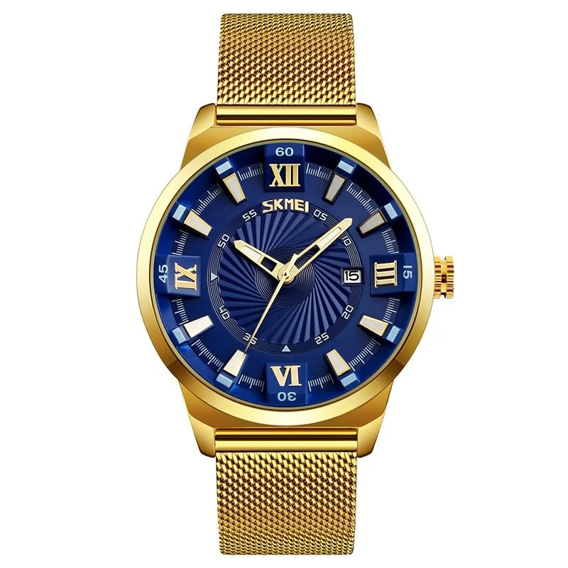 Stylish 30m Waterproof Metal Quartz Men Watch - Blue