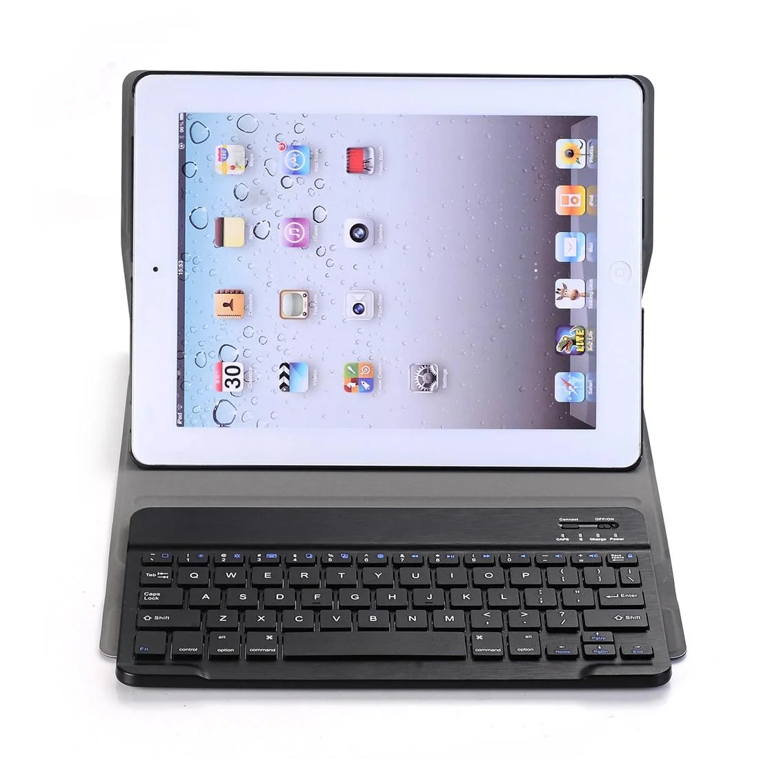 Universal Ultra-Thin Tablet Case With Bluetooth Keyboard For Ipad 4 / 3 / 2 - Horizontal Flip - Blue