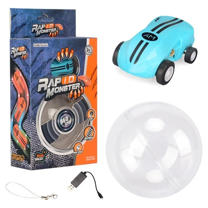 360 Degree Rotary Mini Laser Pocket Car Racing Toy - Blue