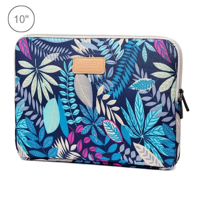 Colourful Leaves Sleeve Case for Ipad Air Galaxy Tab Yoga Surface Pro - Zipper Bag for 10.1 Laptops / Tablets - Blue