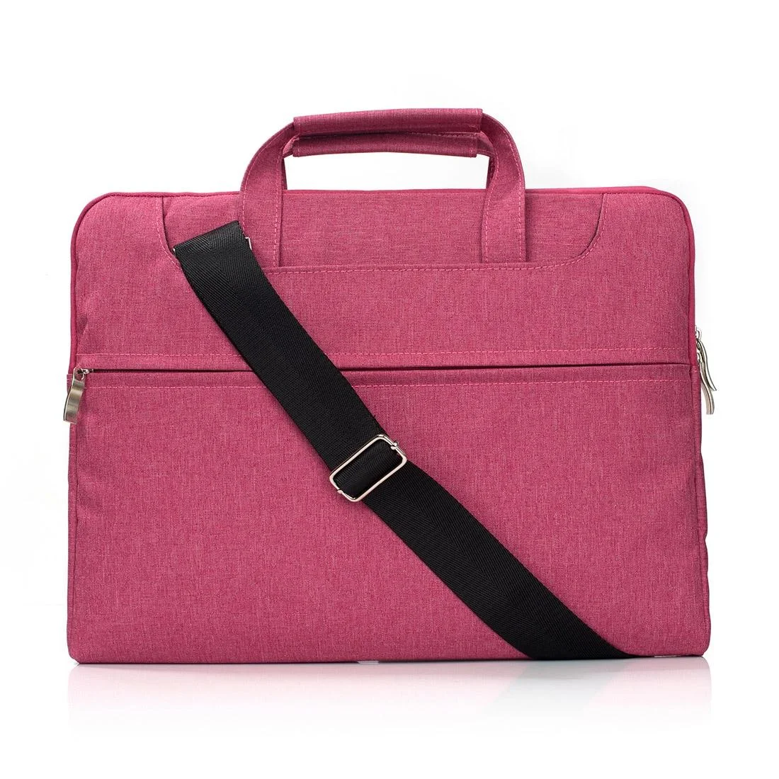 15.4 Inch Laptop Bag - Portable one Shoulder Zipper for Macbook Samsung Sony Dell Alienware Chuwi Asus Hp - Magenta