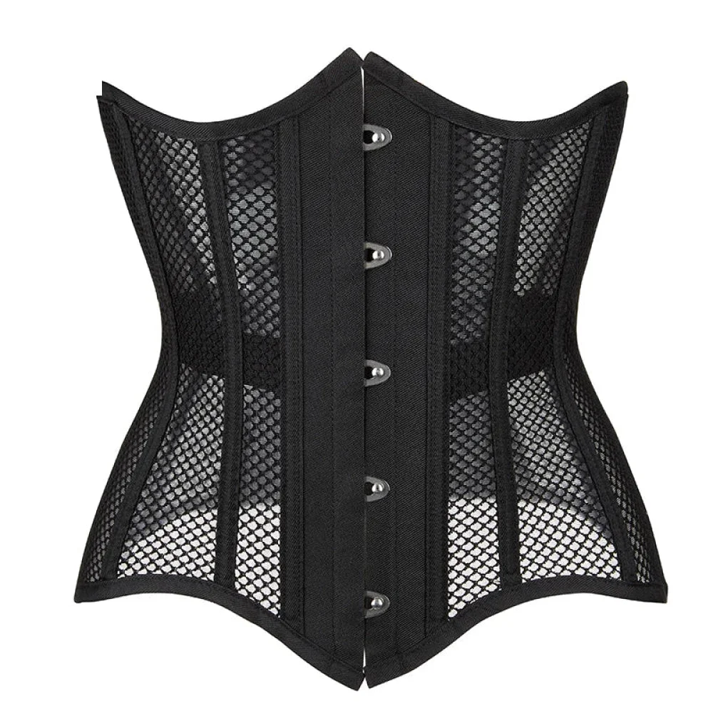 16 Steel Boned Mesh Underbust Corset For Women Hourglass Body Shaper - Xs