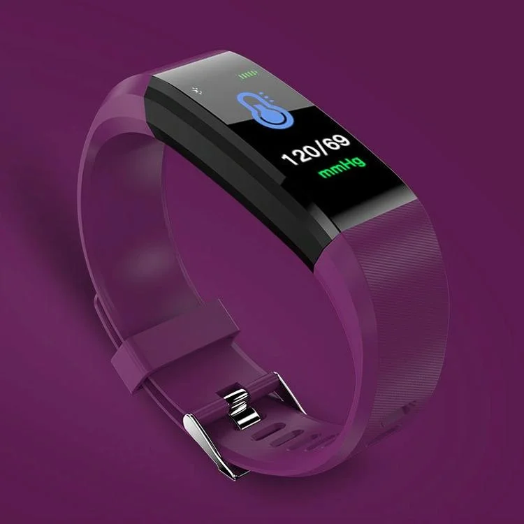 Smart Oled Bracelet With Call Reminder And Health Monitoring - Purple