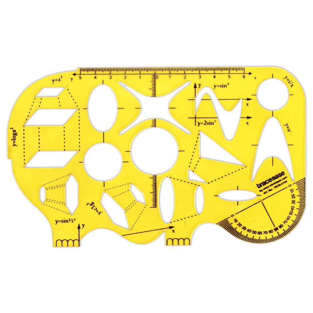 Math?s Trigonometry Formula Geometric Template Drawing Ruler Drafting Stencils Tool