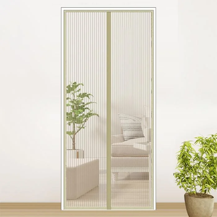 190x100cm Magnetic Mosquito-proof Screen Door Curtain - Magic Mesh - Beige