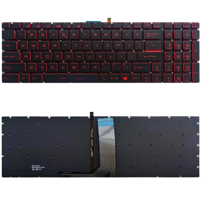 Backlit Keyboard for Msi Gt / Gs / Gl / Gp / Gt72s - Red