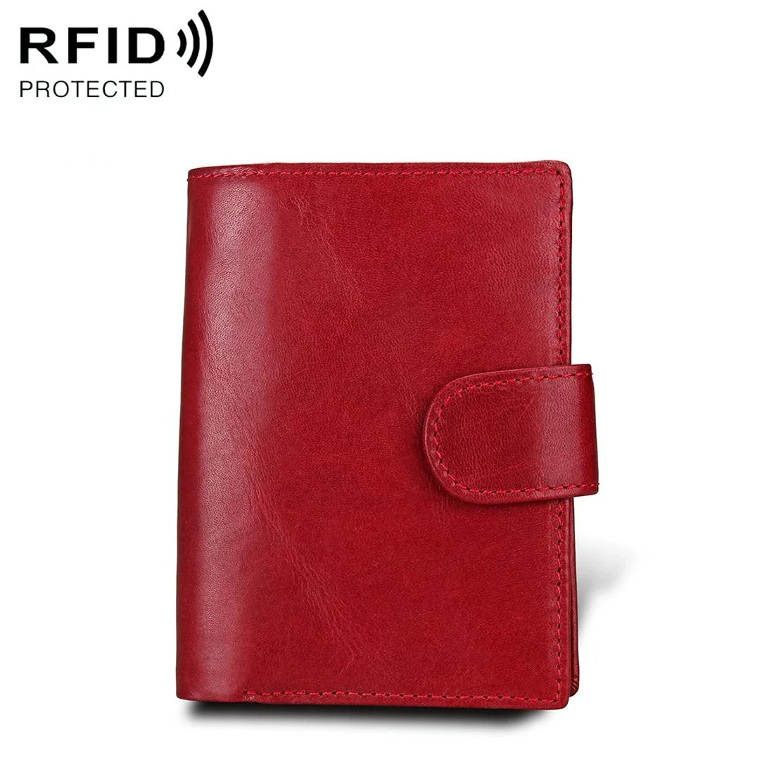 Men Rfid Leather Passport Wallet - Compact & Secure - Red