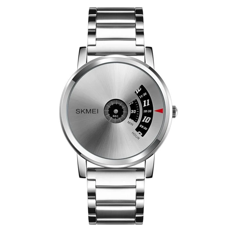 Stylish 30m Waterproof Quartz Watch with Stainless Steel Band - Silver