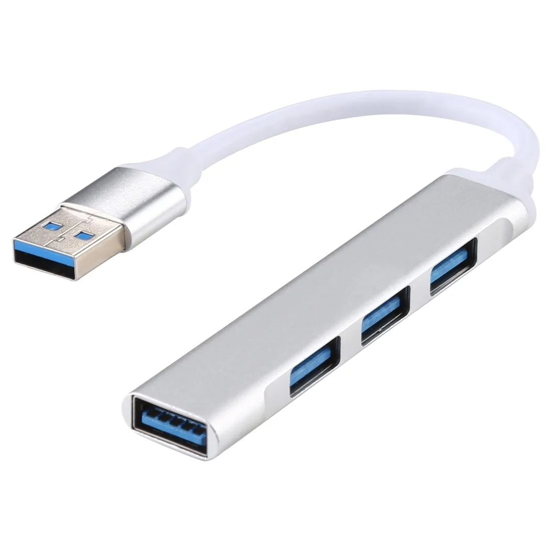Aluminum Usb 3.0 + 2.0 Hub Adapter Silver