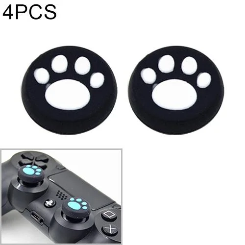 4-piece Silicone Cat Paw Gamepad Covers for Ps4 / Ps3 / Ps2 / Xbox / Wiiu - White