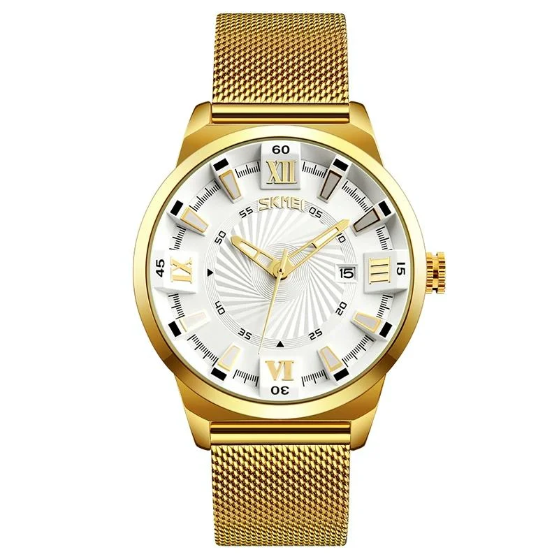 Stylish 30m Waterproof Metal Quartz Men Watch - White