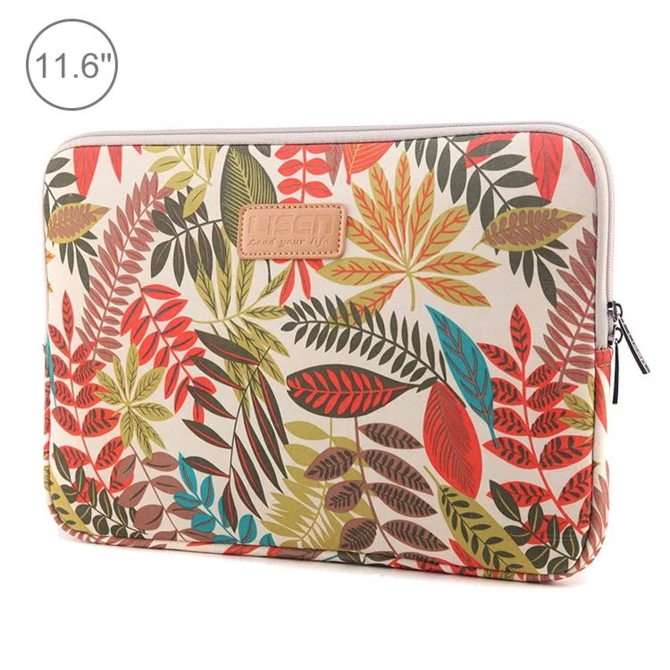 Colourful Leaves Sleeve Case Briefcase with Zipper - White