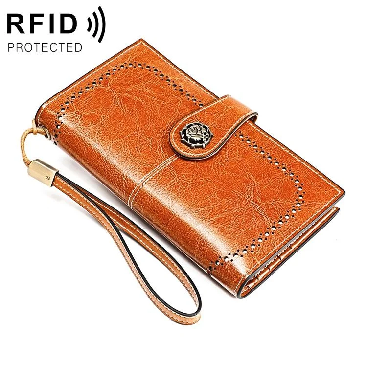 Women Anti-magnetic Rfid Wallet - Compact & Secure - Brown