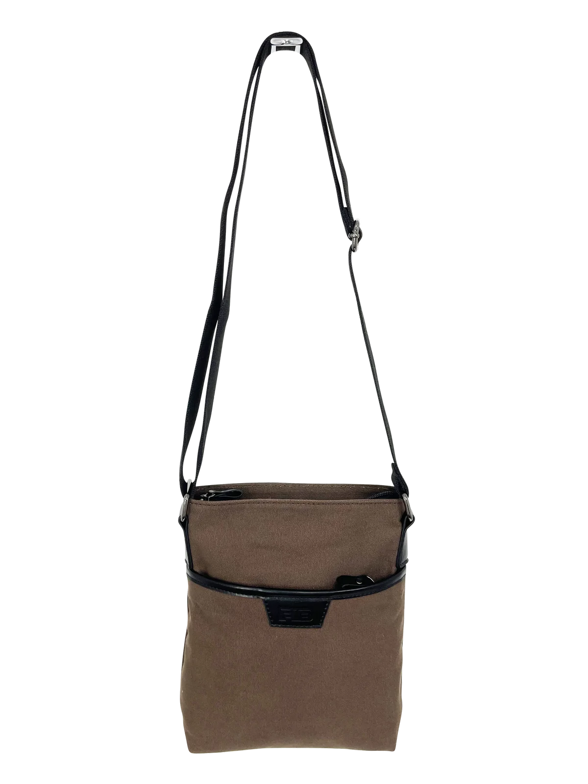 FIB Byron Canvas Sling Bag Shoulder Travel Cross Body - Brown