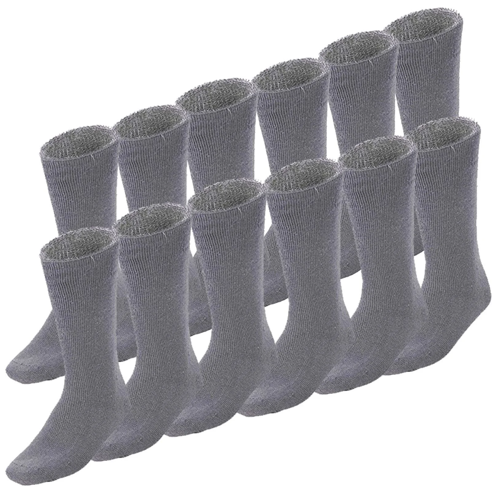 12 Pairs BAMBOO SOCKS Mens Heavy Duty Premium Thick Work Socks Cushion BULK - Charcoal Grey