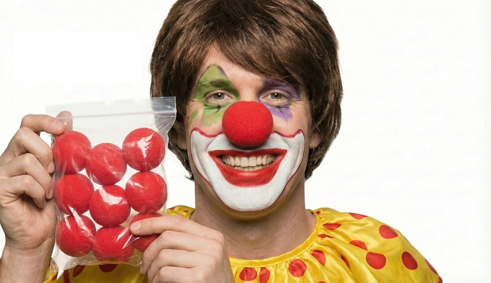 10x Soft CLOWN NOSES Costume Circus Halloween Spongy Fancy Fun Silly in Red