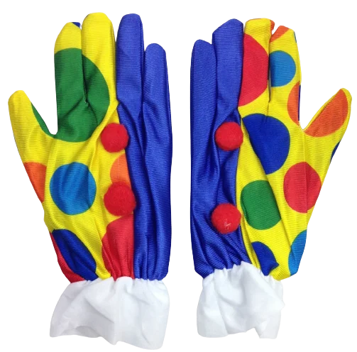 CLOWN GLOVES Costume Fancy Dress Circus Fancy Dress Halloween Funny One Size