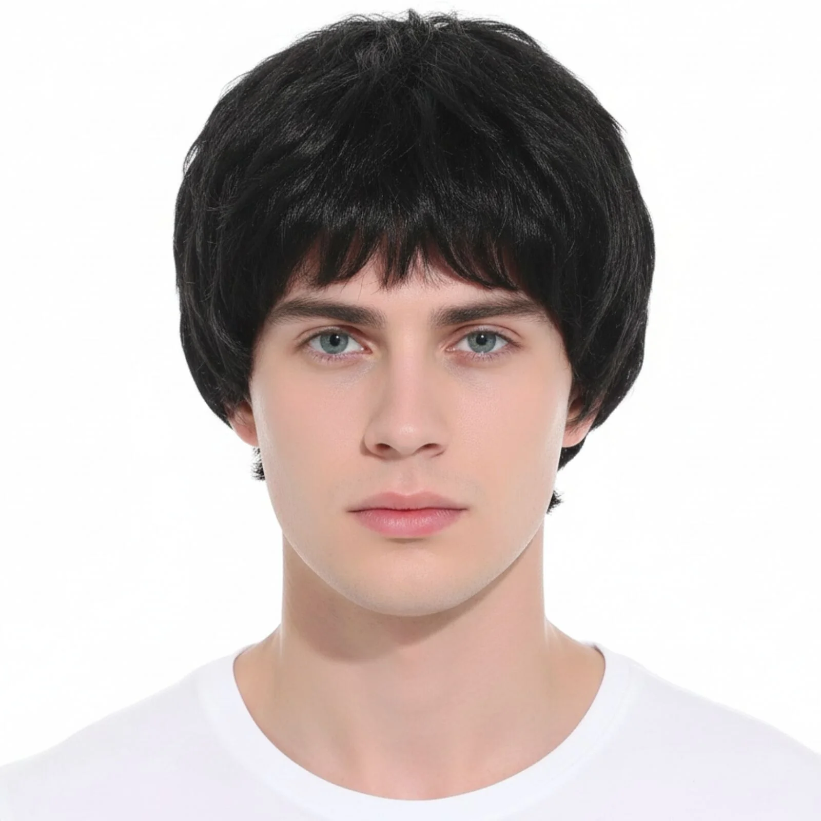 Mens Short Party Wig Costume Party Dress Up Fancy Classic Style - Black