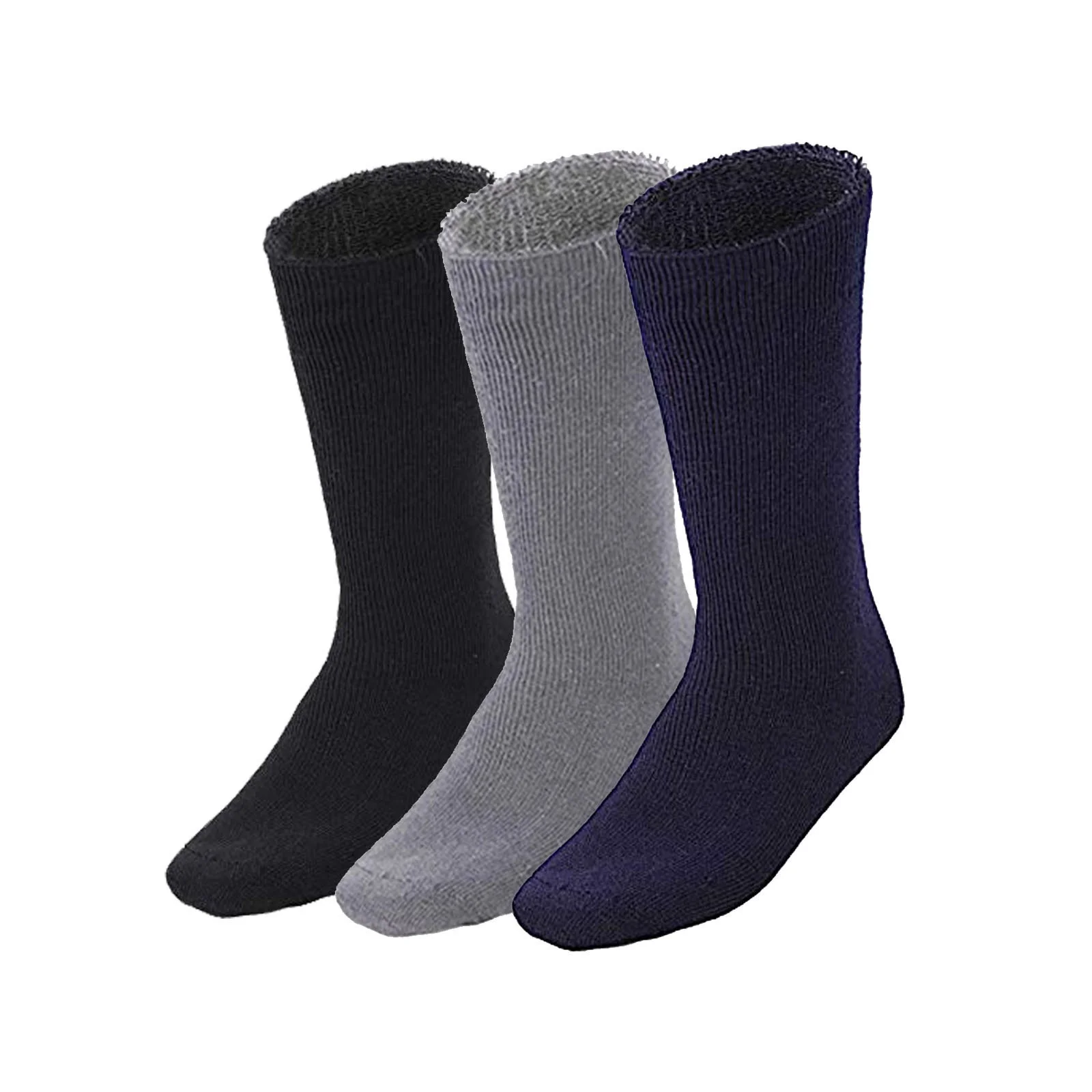 3 Pairs BAMBOO SOCKS Mens Heavy Duty Premium Thick Work Socks Cushion BULK - Assorted Colour Pack - 11-14