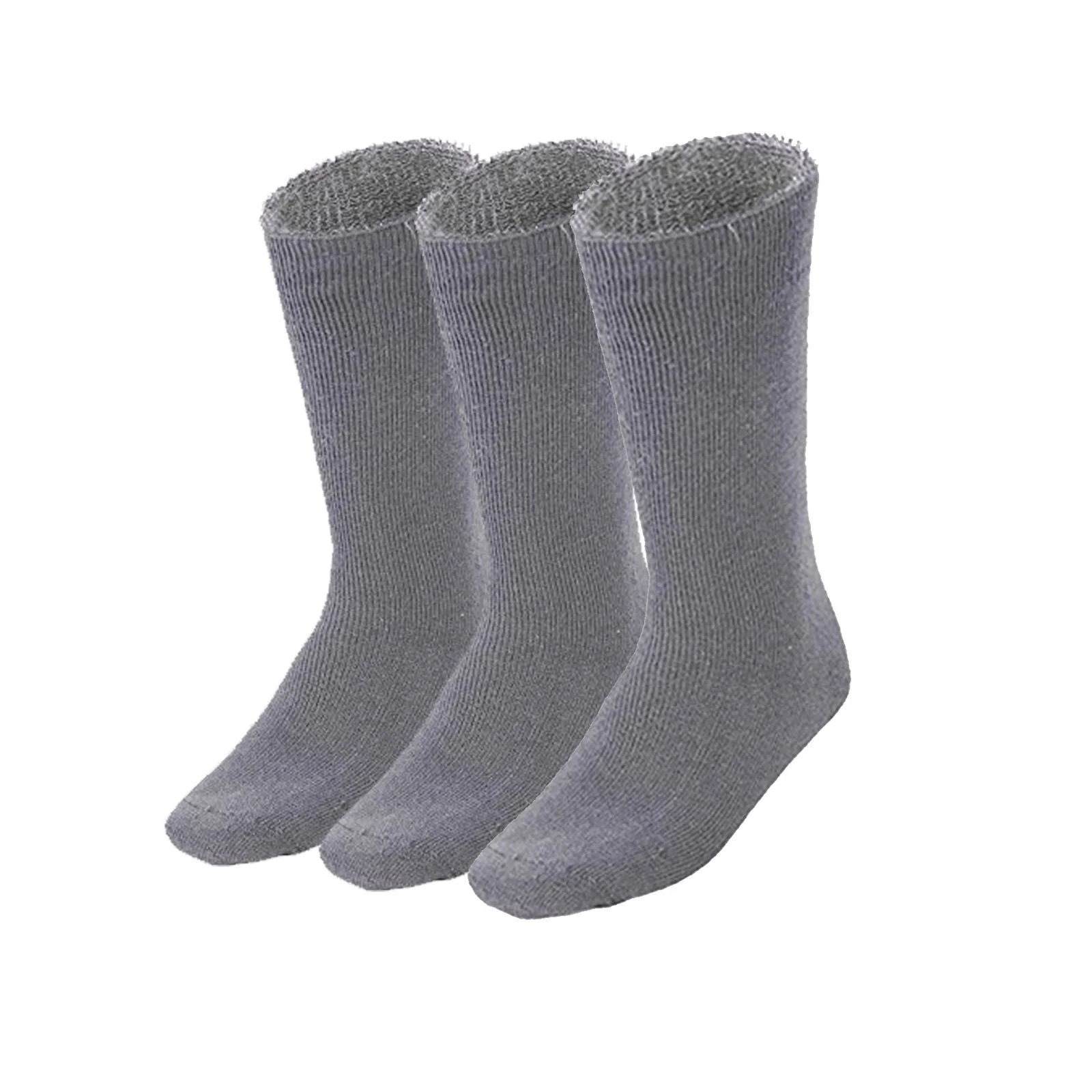 3 Pairs BAMBOO SOCKS Mens Heavy Duty Premium Thick Work Socks Cushion BULK - Charcoal Grey - 11-14