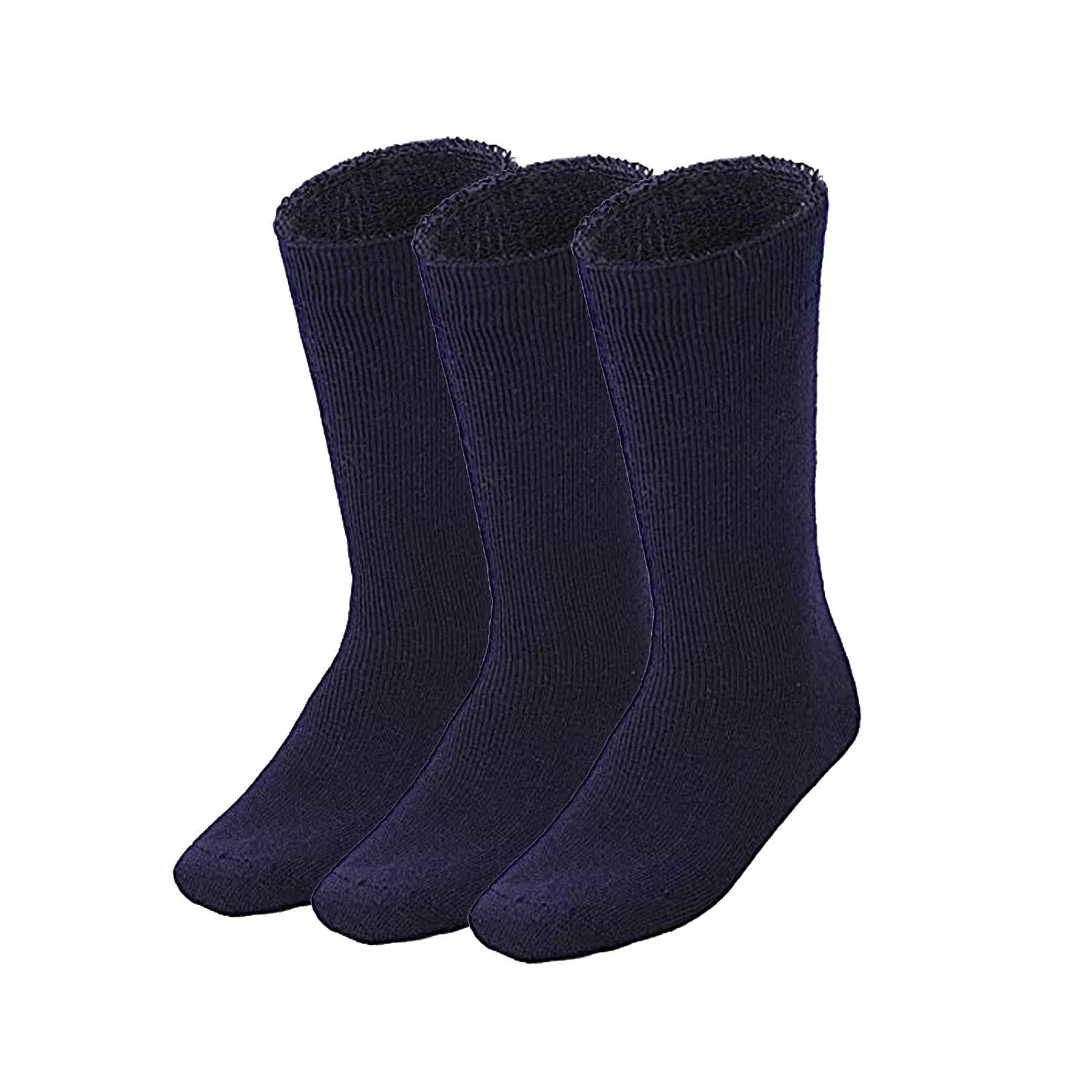 3 Pairs BAMBOO SOCKS Mens Heavy Duty Premium Thick Work Socks Cushion BULK - Navy Blue - 6-11